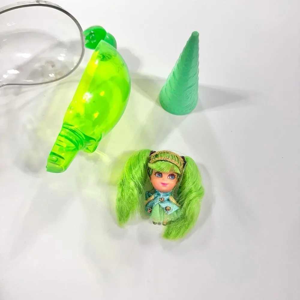 Vintage RARE 1968 Mattel Kiddle cone green doll toy.